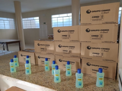 Agradecimento doação de álcool em gel 